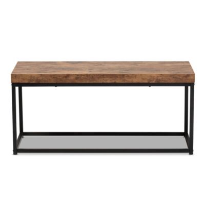 Bardot Modern Industrial Walnut Brown Finished Wood and Black Metal Accent Trunks and Benches