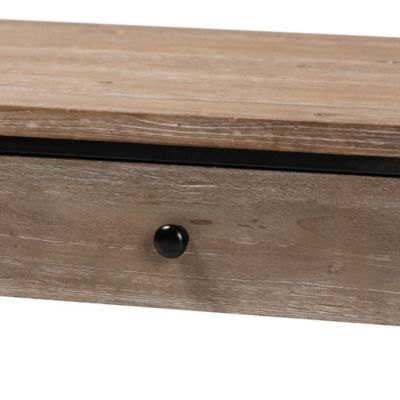 Roderick Modern and Contemporary Weathered Oak Finished Wood and Black Metal 2-Drawer Coffee Table