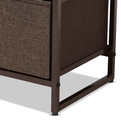 Volkan Modern Multi-Colored Fabric Upholstered and Black Metak 5-Drawer Storage Cabinet