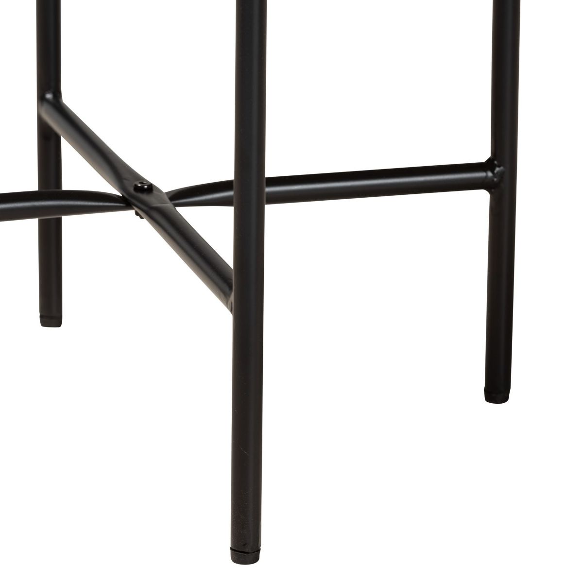 Savion Modern Industrial Walnut Brown Finished Wood and Black Metal End Table
