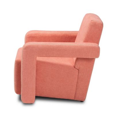 Madian Modern and Contemporary Light Red Fabric Upholstered Armchair