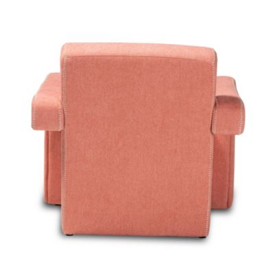 Madian Modern and Contemporary Light Red Fabric Upholstered Armchair