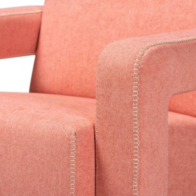 Madian Modern and Contemporary Light Red Fabric Upholstered Armchair