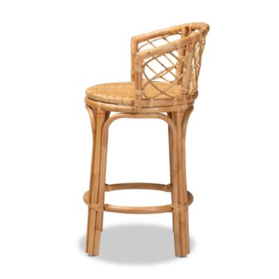 Orchard Modern Bohemian Natural Brown Rattan Counter Stool