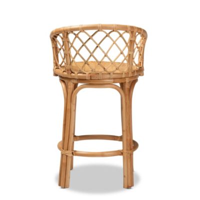 Orchard Modern Bohemian Natural Brown Rattan Counter Stool