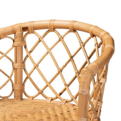 Orchard Modern Bohemian Natural Brown Rattan Counter Stool