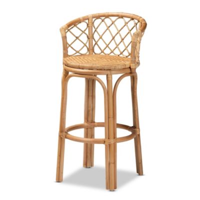 Orchard Modern Bohemian Natural Brown Rattan Bar Stool