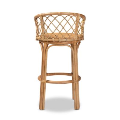 Orchard Modern Bohemian Natural Brown Rattan Bar Stool