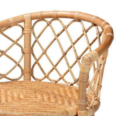 Orchard Modern Bohemian Natural Brown Rattan Bar Stool