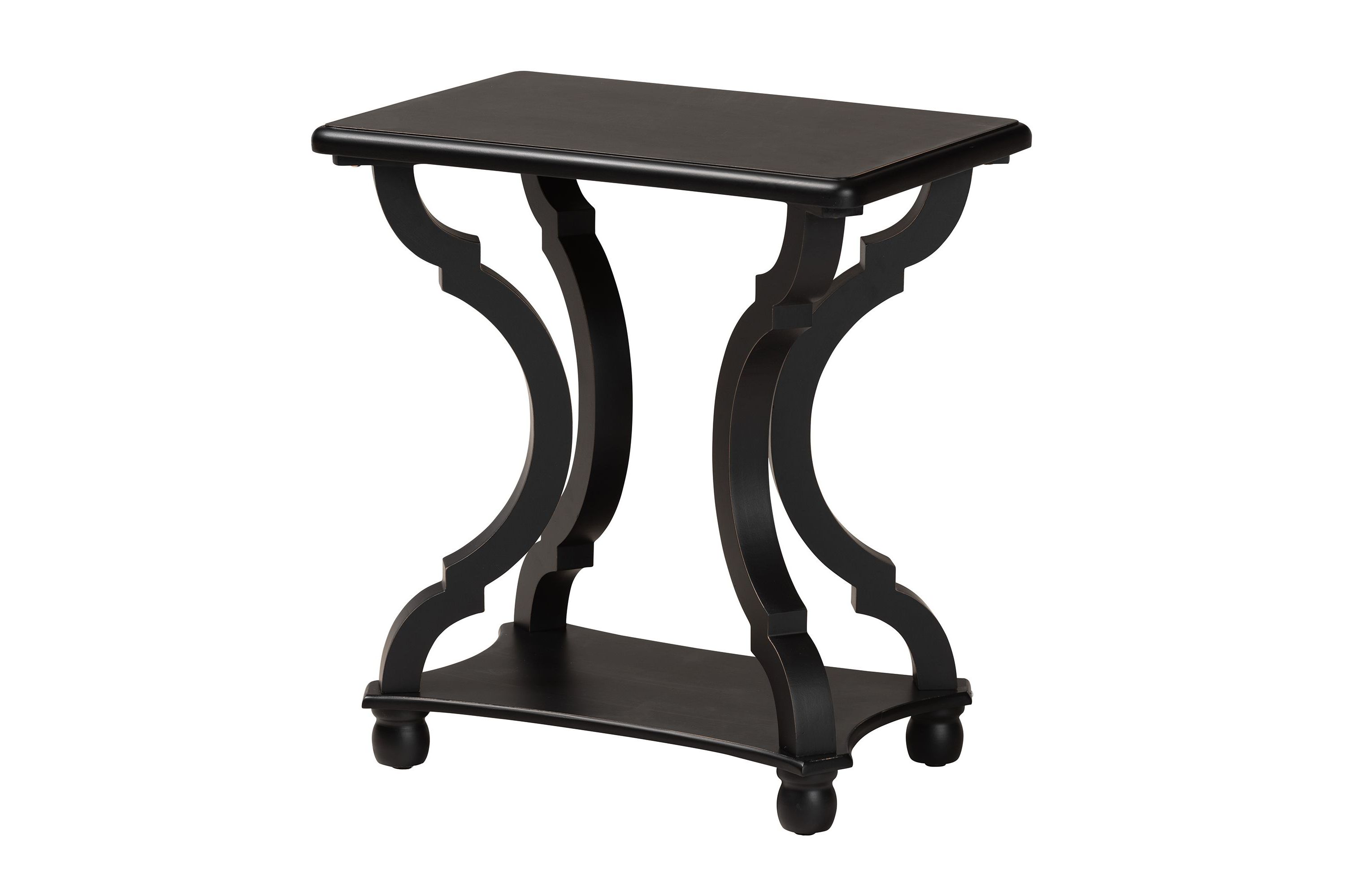 Cianna Classic and Traditional Black Wood End Table
