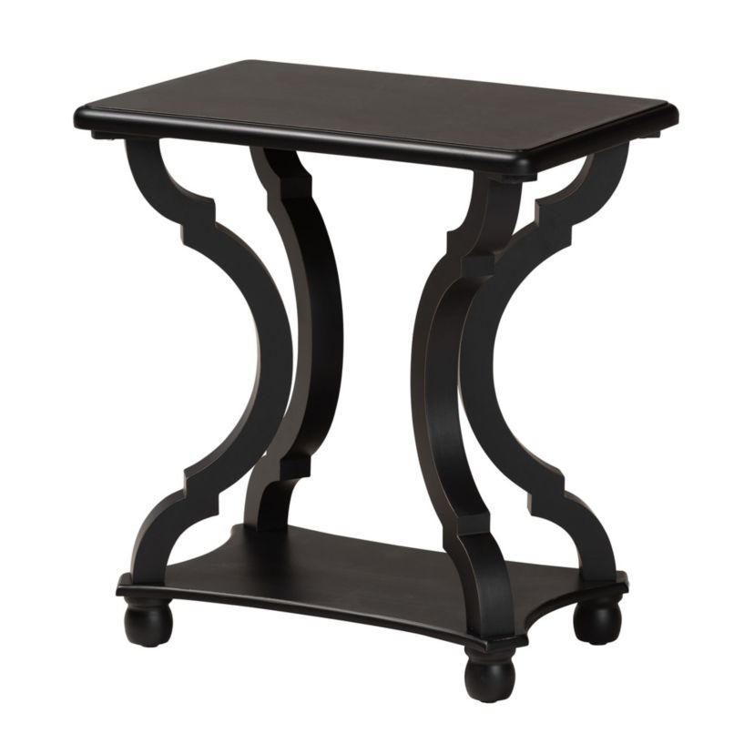 Cianna Classic and Traditional Black Wood End Table
