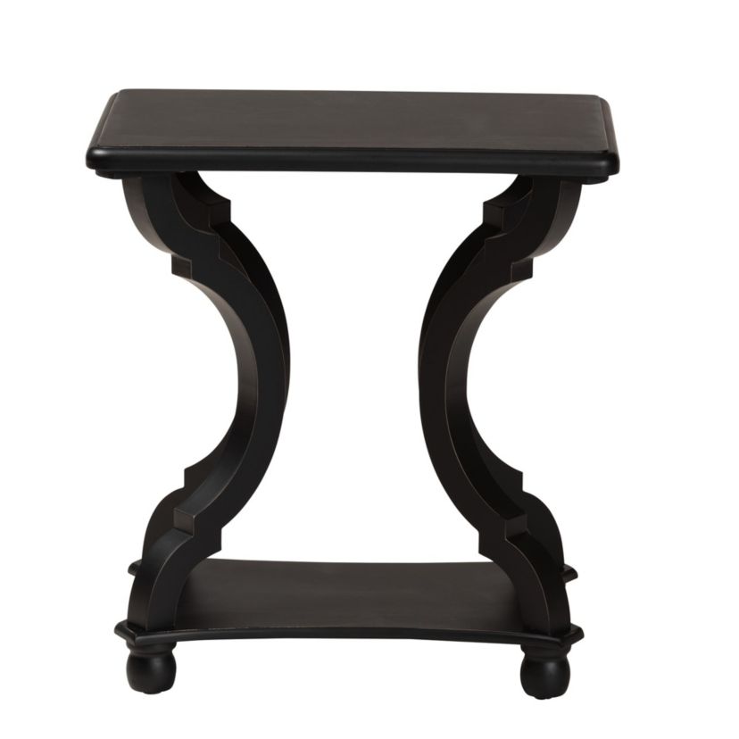 Cianna Classic and Traditional Black Wood End Table