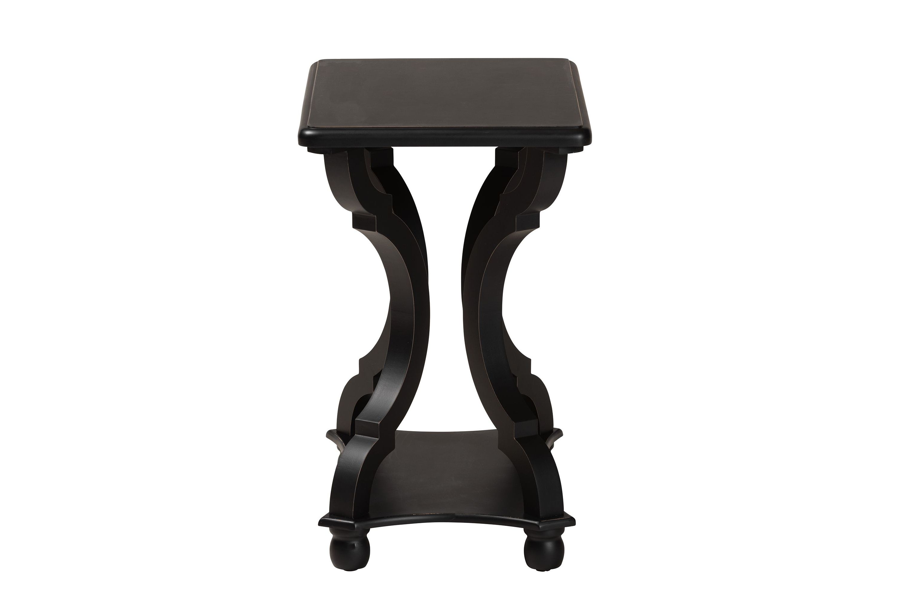 Cianna Classic and Traditional Black Wood End Table