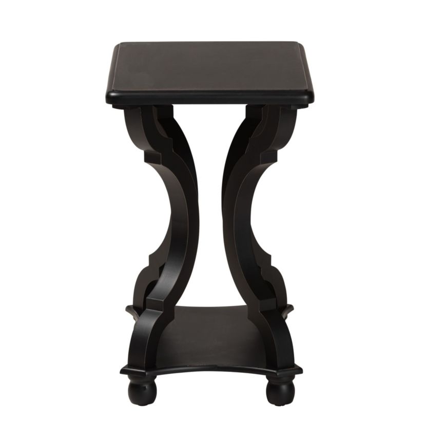 Cianna Classic and Traditional Black Wood End Table