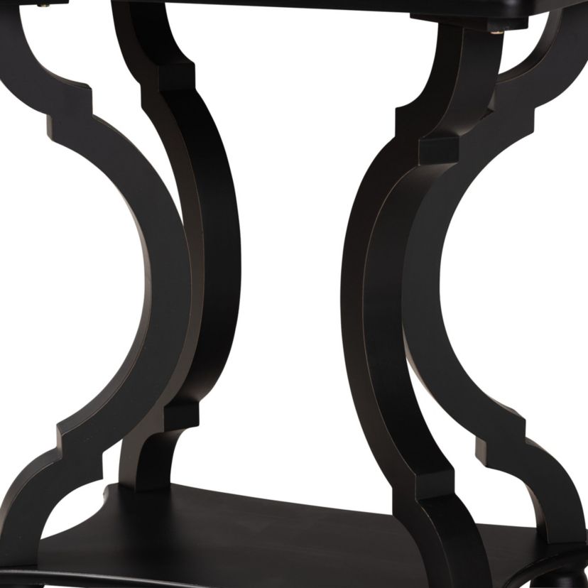 Cianna Classic and Traditional Black Wood End Table