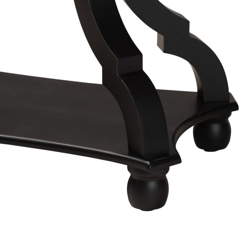 Cianna Classic and Traditional Black Wood End Table