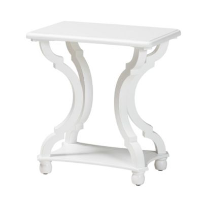 Cianna Classic and Traditional White Wood End Table