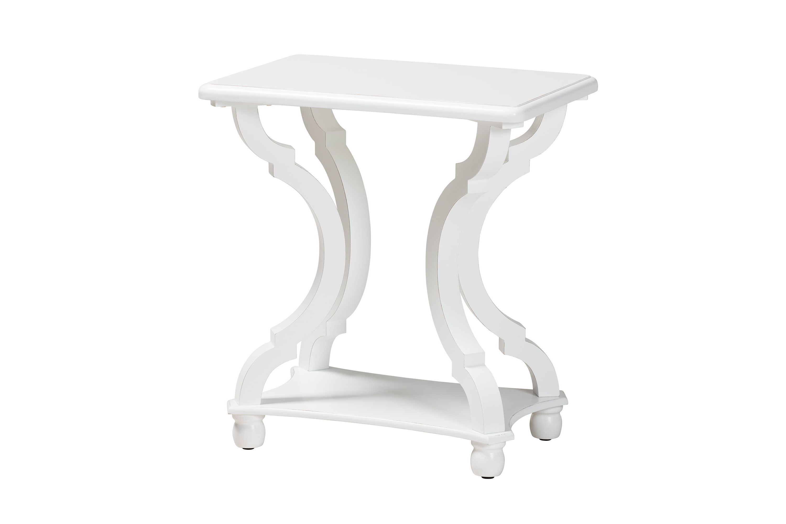 Cianna Classic and Traditional White Wood End Table