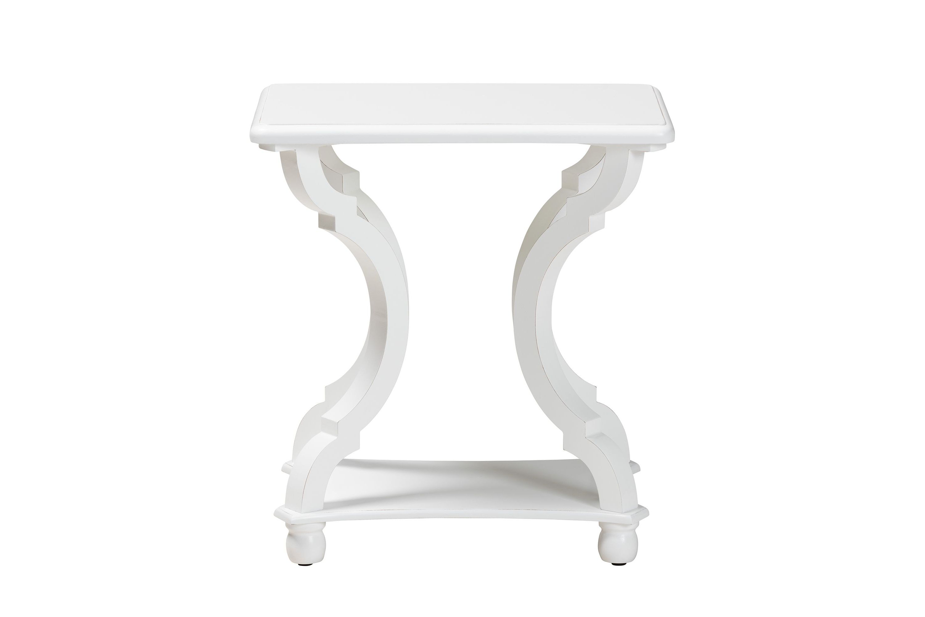 Cianna Classic and Traditional White Wood End Table