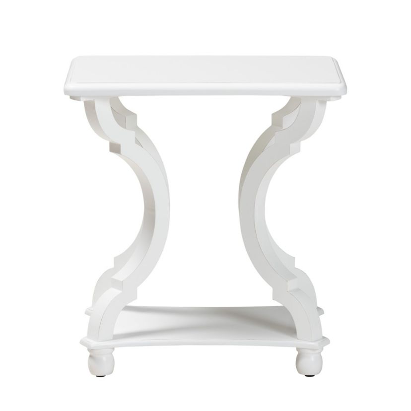 Cianna Classic and Traditional White Wood End Table