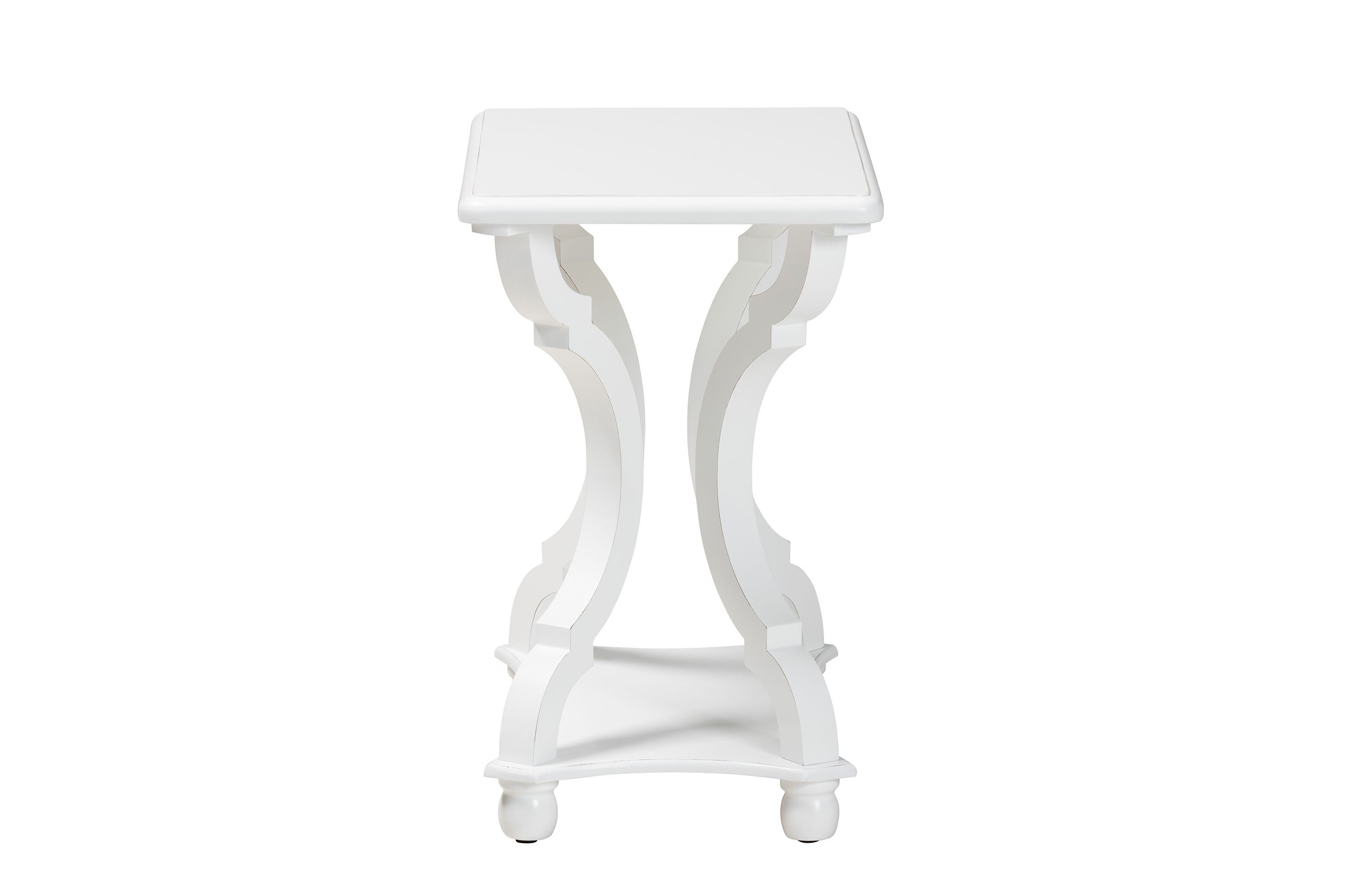 Cianna Classic and Traditional White Wood End Table