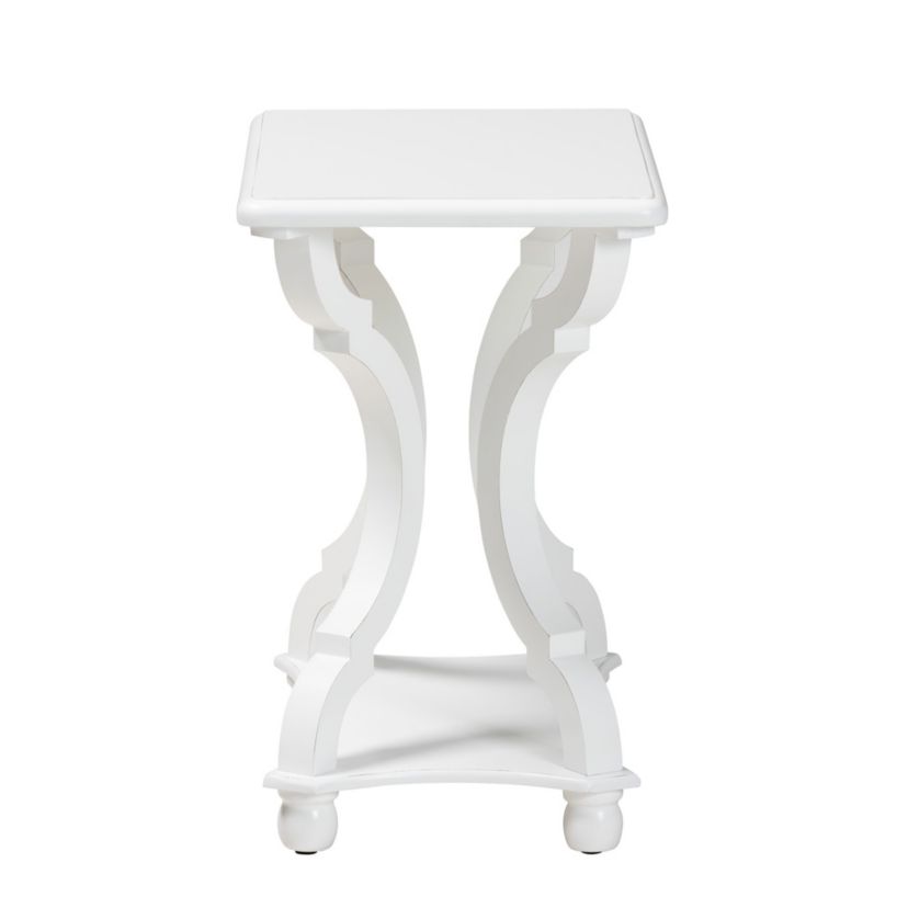 Cianna Classic and Traditional White Wood End Table