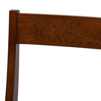 Carola Mid-Century Modern Warm Grey Fabric and Dark Brown Finished Wood Dining Chairs