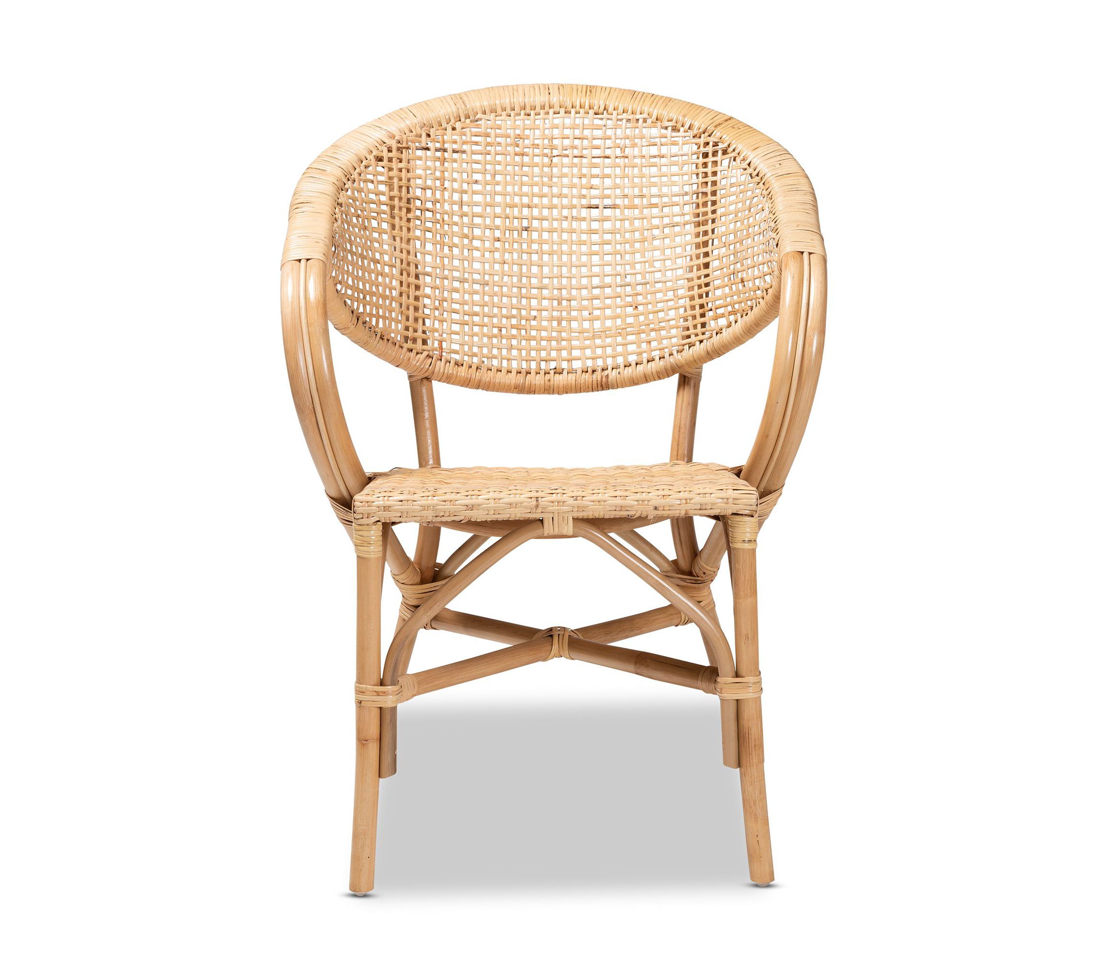 Varick Modern Bohemian Natural Brown Finished Rattan Dining Chairs