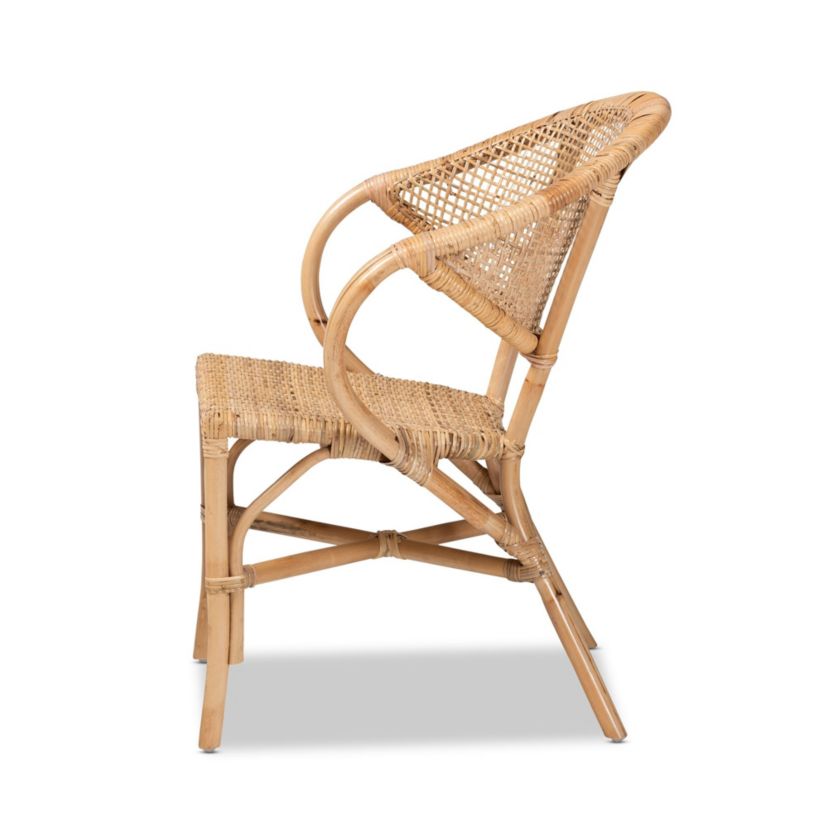 Varick Modern Bohemian Natural Brown Finished Rattan Dining Chairs