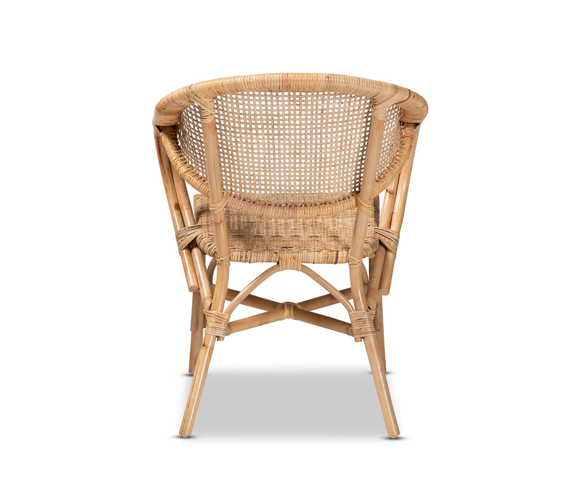 Varick Modern Bohemian Natural Brown Finished Rattan Dining Chairs