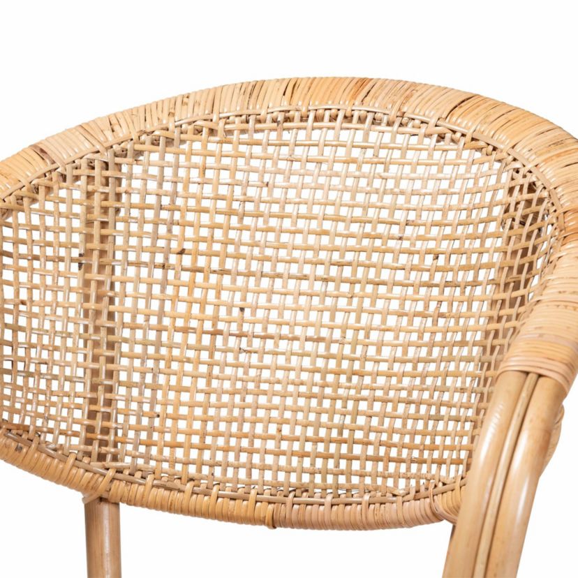 Varick Modern Bohemian Natural Brown Finished Rattan Dining Chairs