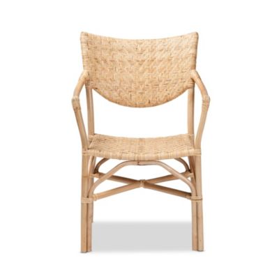 Damani Modern Bohemian Natural Brown Finished Rattan Dining Chairs