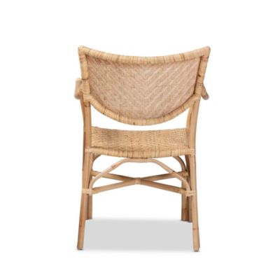 Damani Modern Bohemian Natural Brown Finished Rattan Dining Chairs