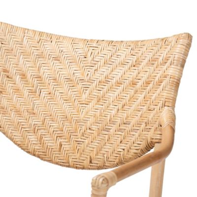 Damani Modern Bohemian Natural Brown Finished Rattan Dining Chairs