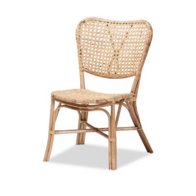 Nadira Modern Bohemian Natural Brown Finished Rattan Dining Chairs