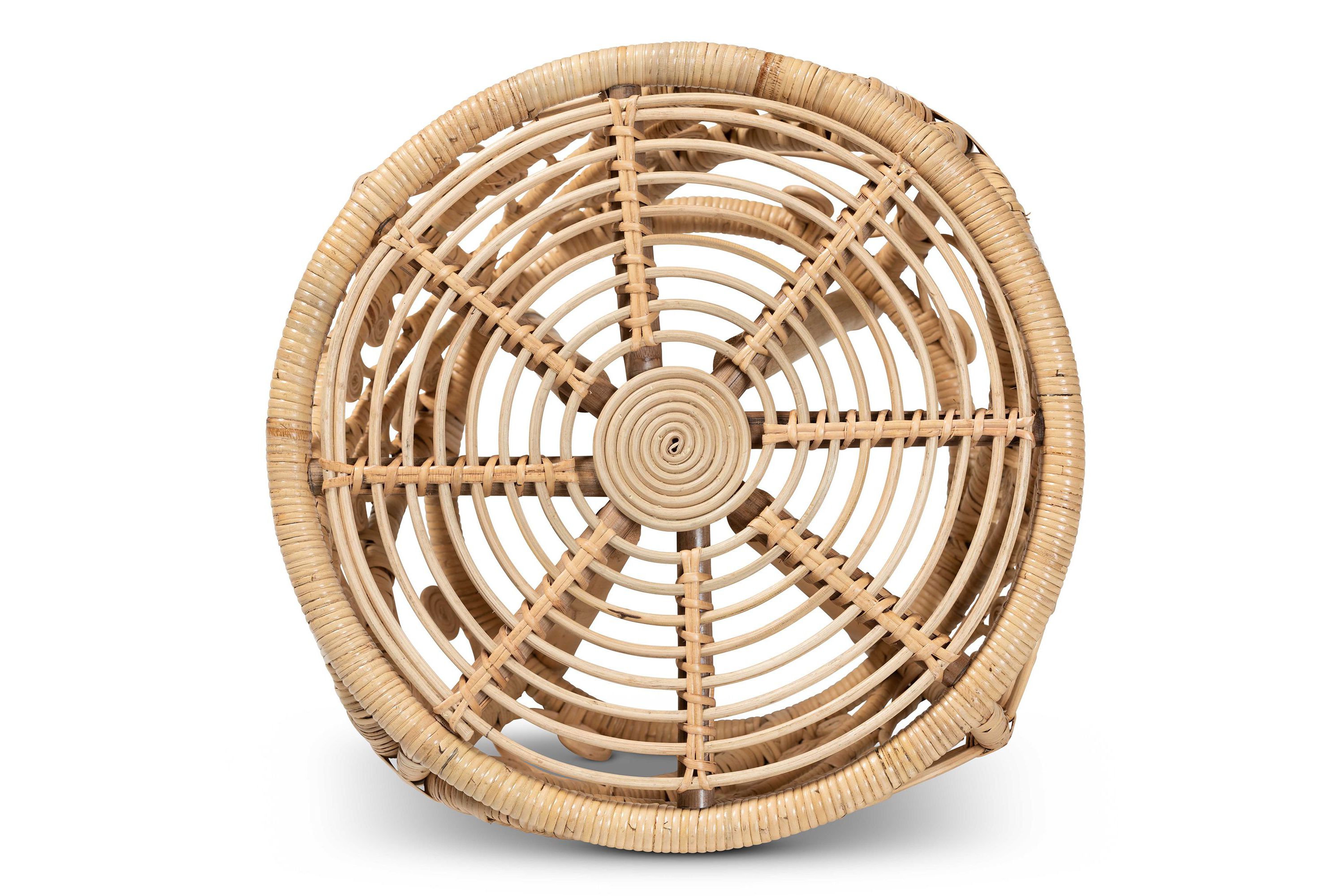 Saranna Modern Bohemian Natural Brown Finished Rattan End Table