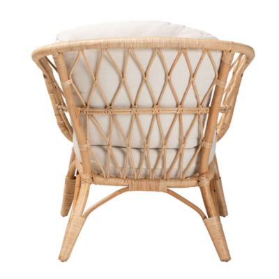 Feya Modern Bohemian Natural Brown Antique Rattan Armchair