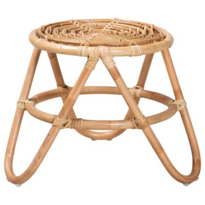 bali & pari Jacinda Modern Bohemian Natural Brown Rattan End Table