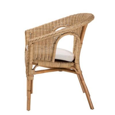 Abbey Modern Bohemian Natural Brown Antique Rattan Dining Chairs