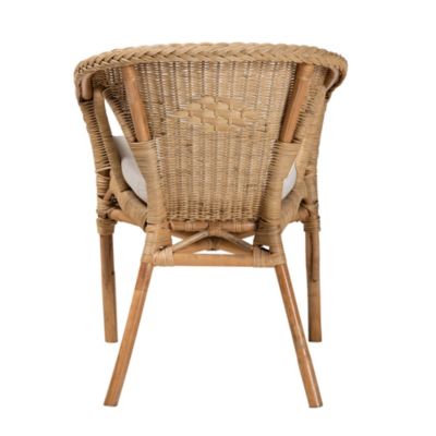 Abbey Modern Bohemian Natural Brown Antique Rattan Dining Chairs