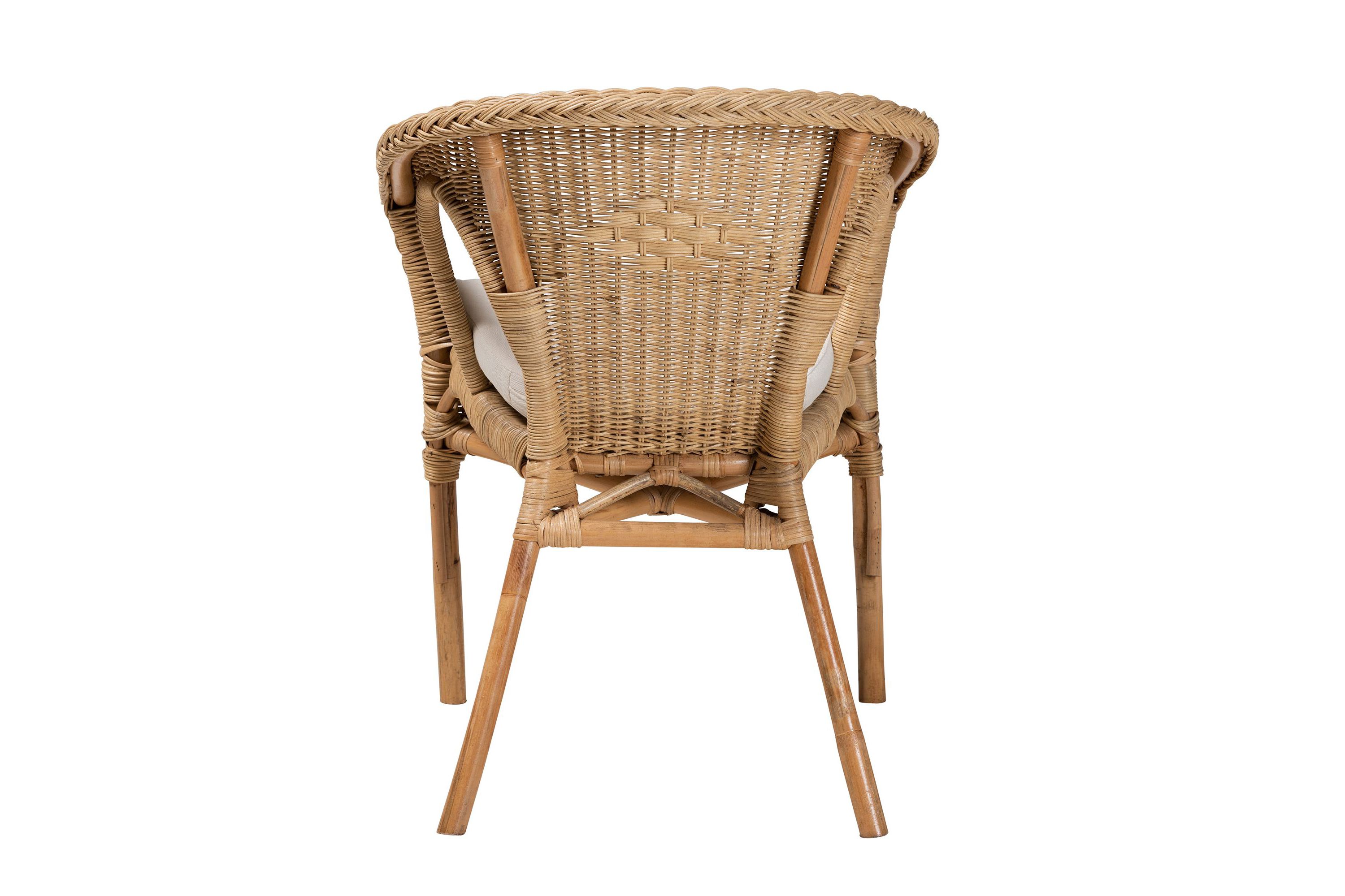 Abbey Modern Bohemian Natural Brown Antique Rattan Dining Chairs