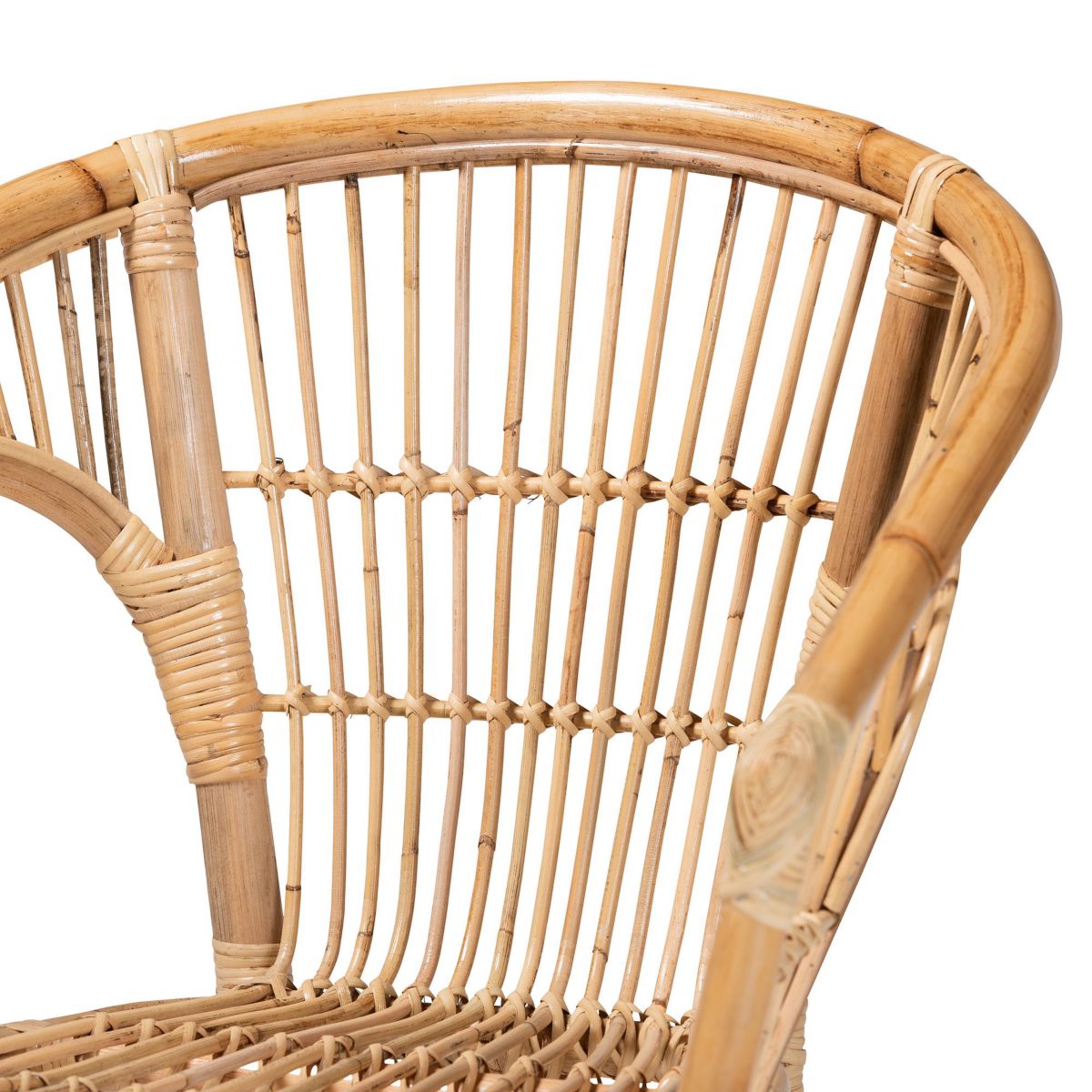 Alleta Modern Bohemian Natural Brown Rattan Dining Chairs