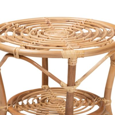 Cariel Modern Bohemian Natural Brown Rattan Coffee Table