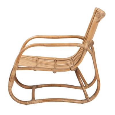 Blanca Modern Bohemian Natural Rattan Accent Chair