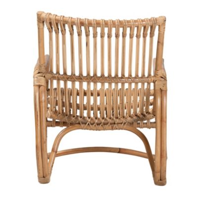 Blanca Modern Bohemian Natural Rattan Accent Chair