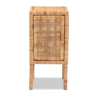 Vivan Modern Bohemian Natural Brown Rattan 1-Door Nightstand