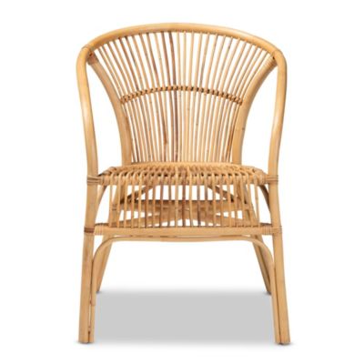 Murai Modern Bohemian Natural Brown Rattan Dining Chairs