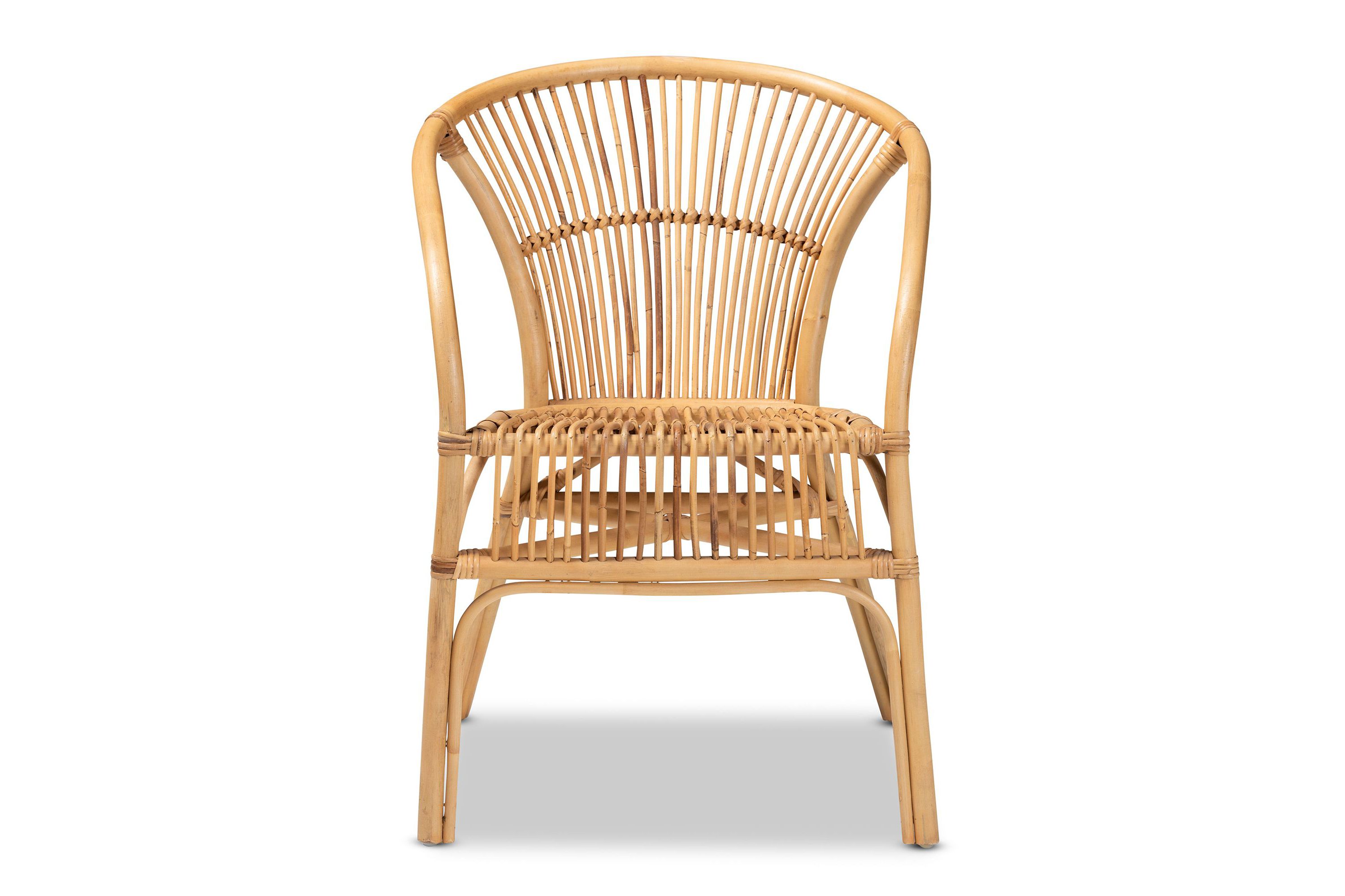 Murai Modern Bohemian Natural Brown Rattan Dining Chairs