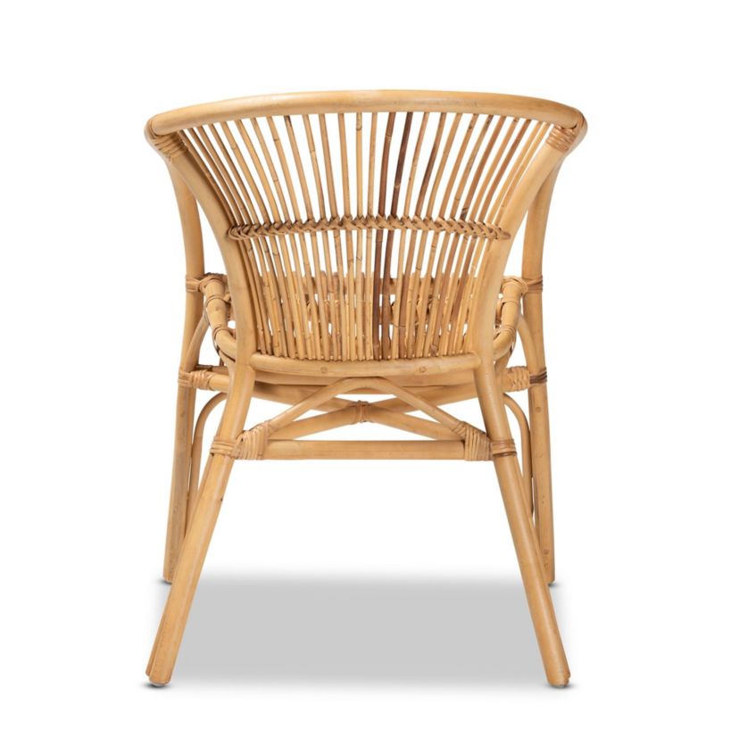Murai Modern Bohemian Natural Brown Rattan Dining Chairs