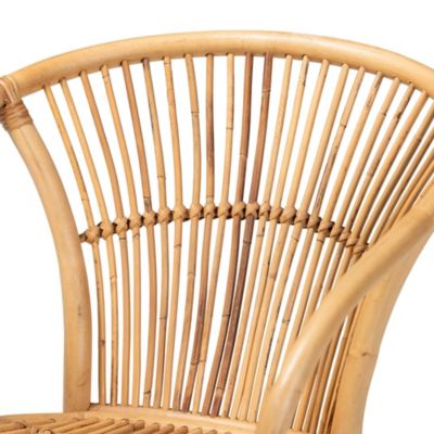 Murai Modern Bohemian Natural Brown Rattan Dining Chairs